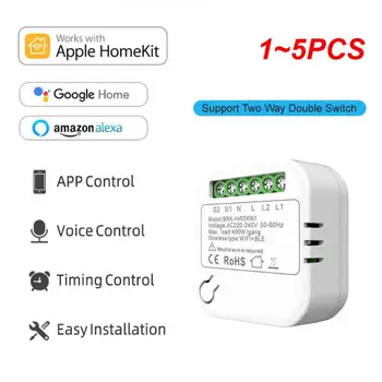1 ~ 5ШТ 16A Homekit WIFI Smart Switch Мини-2-полосный Модуль Переключателя Управления Cozylife Smart Breaker Поддержка Alexa Home