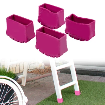 1 шт. Розово-красный чехол для ног лестницы, нескользящая износостойкая резиновая накладка для ног, стремянка из твердой древесины, эластичный стул, коврик для стола