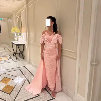 2023 __________ _ Розовые вечерние платья русалки с открытыми плечами, платья для выпускного вечера без бретелек, платье со шлейфом, свадебная вечеринка, Саудовская Аравия