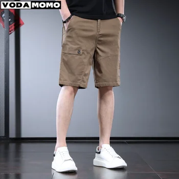 2023 Мужские летние джинсовые шорты с несколькими карманами, мужские свободные прямые короткие джинсы, шорты для мальчиков в стиле хип-хоп, джинсовые шорты-карго