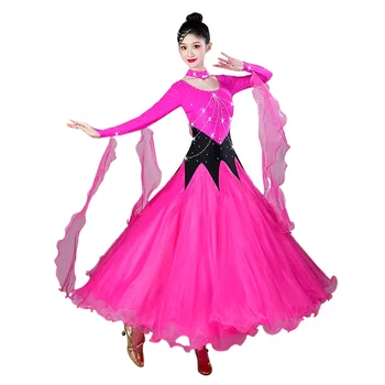 2023 Новое Современное танцевальное платье для вальса, платье для бальных танцев, платье для выступления группы, конкурс бальных танцев, Большое платье 313