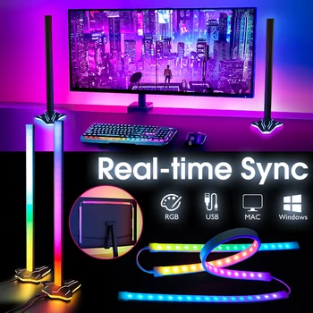 2шт RGB Подсветка Синхронизации Цвета Экрана ПК LED Smart Ambient Lamp Компьютерный Монитор LED Strip Light Игровая Атмосфера Украшение Лампы