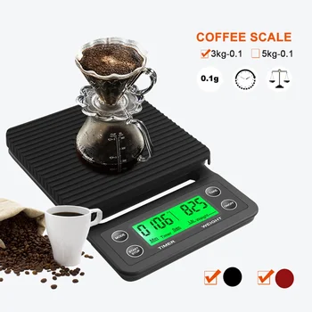 3 кг / 0,1 г, 5 кг / 0,1 г, капельные кофейные весы с таймером, портативные электронные цифровые кухонные весы, высокоточные ЖК-электронные весы