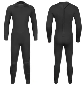 3 мм неопреновые гидрокостюмы Мужские водолазные костюмы с длинными рукавами для серфинга с трубкой One Pieces Черный