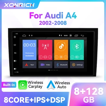 AI Voice Беспроводной CarPlay Android Авторадио Для Audi A4 B6 2000-2009 B6 B7 S4 B7 B6 RS4 SEAT Автомобильный Мультимедийный GPS 2din автомагнитола