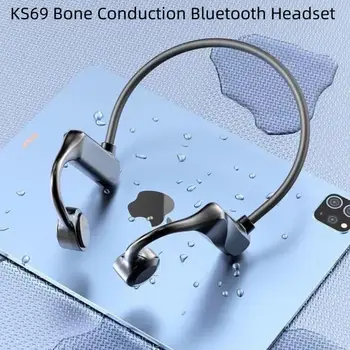 Bluetooth-гарнитура KS69 с костной проводимостью IPX5, водонепроницаемая стереосистема объемного звучания, витой скелет, беспроводные спортивные наушники Bluetooth 5.2