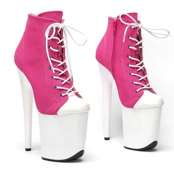 LAIJIANJINXIA/ Новые модные Замшевые туфли для танцев на шесте 20 см / 8 дюймов, современные женские ботинки на платформе и высоком каблуке 113