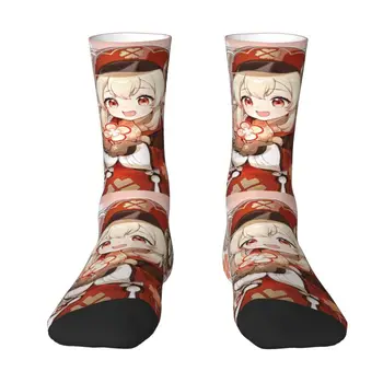 Аниме-игра Genshin Impact, Мужские носки для экипажа, Новинка унисекс, 3D-печать, носки-платья Kawaii Klee
