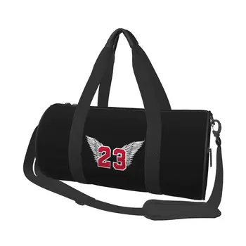 Баскетбольные Красные Спортивные сумки с 23 крыльями, черные с обувью, спортивная сумка, Уличная пара, сумка с принтом, Тренировочная Графическая сумка для фитнеса