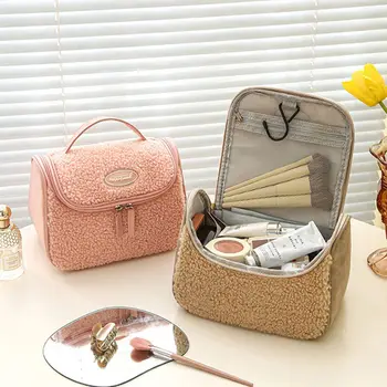 Вместительная туалетная сумка в корейском стиле Hangble, многофункциональный домашний органайзер, плюшевая косметичка, портативная сумка для хранения макияжа
