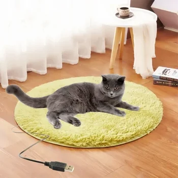 Грелка для домашних животных, Супер мягкое одеяло для обогрева в помещении, Электрическая грелка, защита от перегрева для щенков и кошек