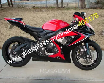 Для Suzuki GSXR 600 GSXR 750 K6 06 07 GSX-R600 GSX-R750 2006 2007 Красный Черный мотоциклетный обтекатель (литье под давлением)