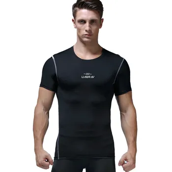 Для UABRAV Рубашка для тренировок по бодибилдингу с короткими рукавами, Дышащие быстросохнущие компрессионные рубашки для бега, спорта и отдыха в тренажерном зале, рубашки