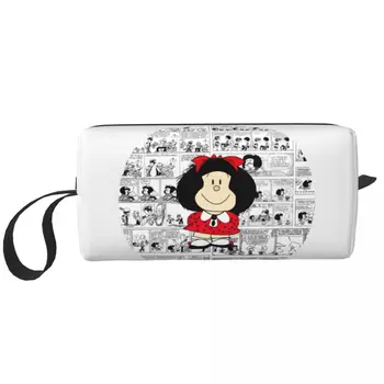 Дорожная косметичка Mafalda с мультяшными комиксами Quino Comics, женский органайзер для косметики, Женские сумки для хранения косметических принадлежностей, комплект Dopp, Футляр-коробка