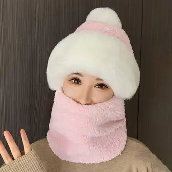 Женская шапка, прочный ветрозащитный комплект зимних шапок, мягкое плюшевое тепло для женщин в холодную погоду, комфортная теплая шапка на открытом воздухе