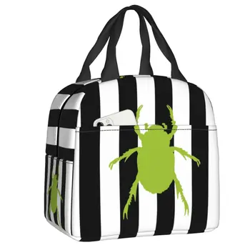 Изготовленный на Заказ Beetlejuice And Bug Pattern Lunch Bag Женский Кулер С Теплыми Изолированными Ланч-Боксами для Детской Школы