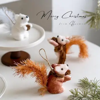 Имитация рождественского орнамента в виде беличьей шишки Креативное украшение для рождественской елки, окна, подарков для вечеринок с животными