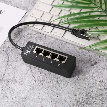 Кабель-разветвитель Ethernet RJ45 От 1 мужчины до 4 Женщин LAN-разветвитель для порта Cat LAN Ethernet Разъем для подключения адаптера Аксессуары