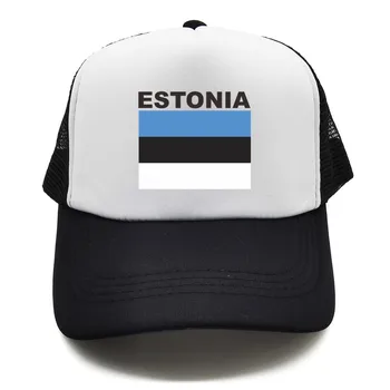 Кепка дальнобойщика Эстонии, Летняя мужская крутая шляпа с флагом страны, бейсболки Унисекс, уличные сетчатые кепки
