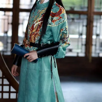 Китайская традиционная одежда Hanfu Tang, Халаты с круглым вырезом, Мужчины и женщины, любители летучих рыб, носят весенние и осенние халаты