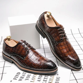 Классическая мужская обувь из натуральной кожи в стиле ретро Офисная деловая обувь ручной работы на плоской подошве с острым носком Универсальная модная летняя обувь