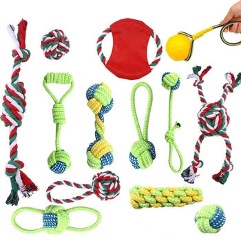 Комбинация рождественских игрушек для собак с веревкой из 13 предметов для перетягивания удивительной рождественской игрушки для собак