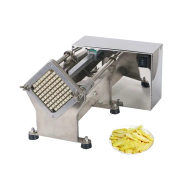 Коммерческая машина для приготовления картофеля фри, резак для нарезки овощей из нержавеющей стали, электрическая машина для резки картофеля фри, картофелерезка 60 Вт