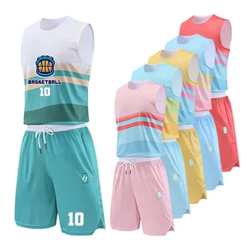 Комплекты мужской баскетбольной майки, Персонализированные, быстросохнущие, из 2 частей, рубашка и шорты, Баскетбольная форма для тренировок команды