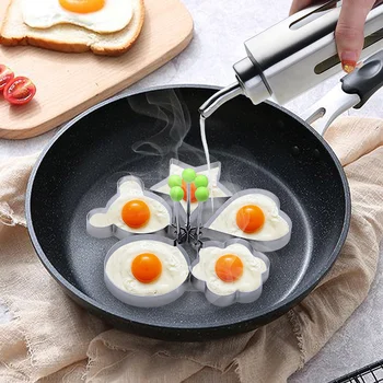 Креативная форма для жарки яиц, утолщенная машина для жарки яиц из нержавеющей стали 430, модель для жарки яиц в форме любви, практичная для домашнего использования