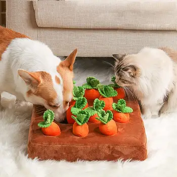 Креативное вытягивание моркови Кошек и собак Плюшевые игрушки для домашних животных Интерактивное Небольшое овощное поле