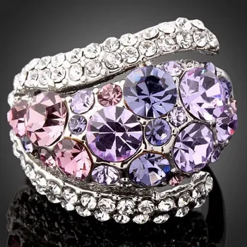 Лимитированное новое поступление 2024 года, Модная распродажа в стиле унисекс, Аутентичные серебряные кристаллы в виде сердца от Swarovskis Fine Jewelry Ring