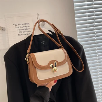 Маленькая квадратная сумка с мини-клапаном, бренд 2023, женская сумка, модная сумка с кроликом, трендовая Классическая женская сумка через плечо, кошелек