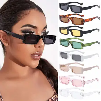 Модные Очки с защитой от Ультрафиолета, Модные Прямоугольные Квадратные Солнцезащитные Очки, Солнцезащитные очки для Женщин, Солнцезащитные Очки