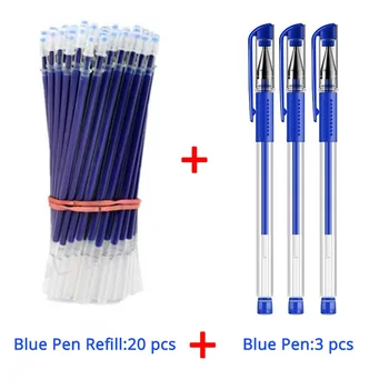 Набор для заправки гелевой ручки для письма в школе и офисе 0,5 мм, черные Синие Красные чернила, студенческая шариковая ручка, Быстросохнущий наконечник, Канцелярские принадлежности