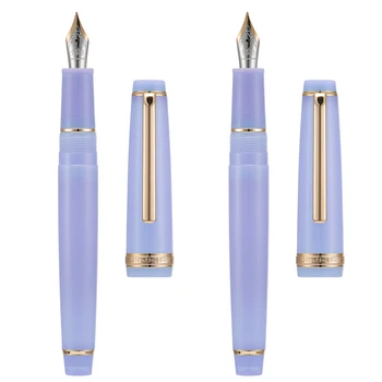 Набор для письма Jinhao 82 Resin Fountain Pen EF & F Nibs из 2 ПРЕДМЕТОВ с Конвертером Чернил, Прозрачный Фиолетовый с Золотым Зажимом