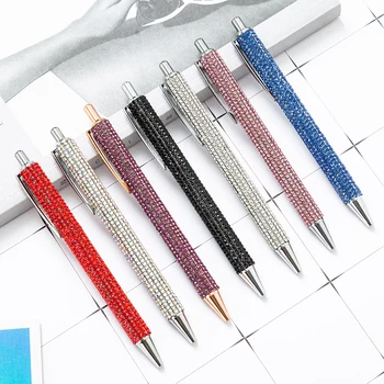 Нажмите на прыгающую ручку, крайнюю плоть с водяным бриллиантом, студенческую канцелярскую шариковую ручку, многоцветную нажимную ручку