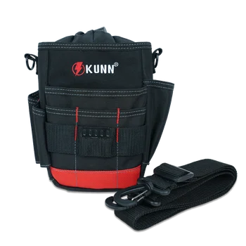 Небольшая сумка для инструментов электрика KUNN, поясная сумка для инструментов на молнии, компактные сумки для инструментов на шнурке сверху