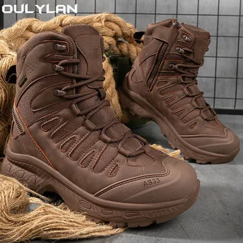 Негабаритная походная обувь Унисекс, походная обувь, мужские высокие пустынные тактические ботинки, обувь для полевых тренировок, ботильоны для скалолазания