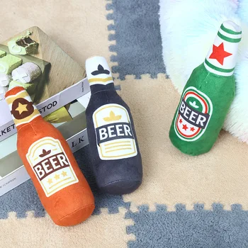 Новая бутылка из-под водки и виски с плюшевым наполнением, пищащая и производящая шум жевательная игрушка для домашних собак