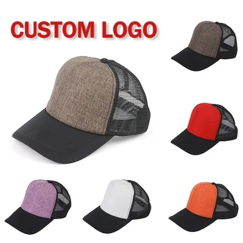 Новая изготовленная на заказ рекламная грузовая шляпа с логотипом, сетчатые дышащие солнцезащитные шляпы для спорта на открытом воздухе, бейсболка с пряжкой, повседневные мужские кепки