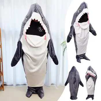 Новая пижама для взрослых Grey Shark, одеяло Shark, фланелевая одежда, костюм, пижама, толстовка, комбинезон на Хэллоуин H2C5