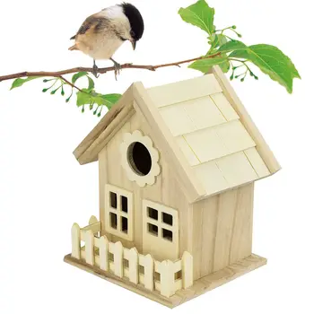 Новый Деревянный дом Птичий Домик Коробка для гнезд диких Птиц Деревянный Скворечник Гнездо Клетка Дом