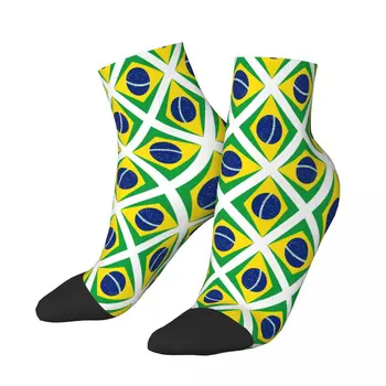 Носки Из Полиэстера С Низкой Трубкой, Носки С Бразильским Флагом, Дышащие Повседневные Короткие Носки