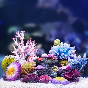 Орнамент из искусственного Кораллового Рифа из смолы, Каменное Украшение, Аквариум, Цветочный декор, Фон для Аквариума