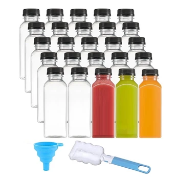 Пластиковые бутылки для сока многоразового использования емкостью 12 унций, Прозрачные контейнеры для соков, воды, смузи и других напитков