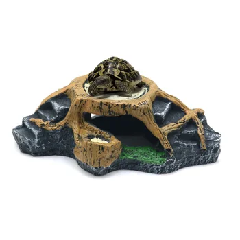 Платформа для черепахи, имитирующая каменную платформу для отдыха рептилий из смолы, для украшения аквариума.
