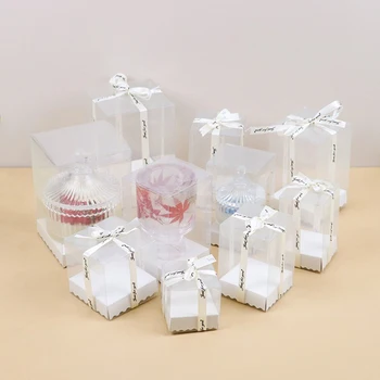 Прозрачная упаковка для свечей, подарочная коробка, Общая квадратная коробка из ПВХ, свадебный подарок, мешок конфет, контейнер для рукоделия, принадлежности для вечеринок