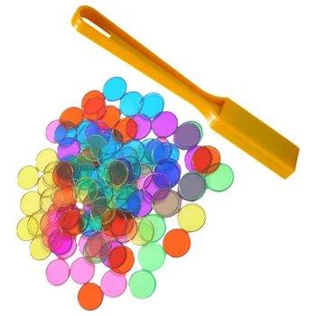 Прозрачный диск Учебные пособия Образовательные Круглые Фишки Магнитная Игрушка для подсчета Палочек Палочки для сортировки цветов Детский Игровой набор Kidcraft