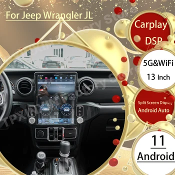 Радиоприемник С Экраном Qualcomm Android 11 Tesla Для Jeep Wrangler JL 2018 2019 2020 2021 АВТОМОБИЛЬНЫЙ GPS Navi Видео IPS Головное Устройство