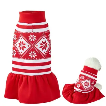 Рождественское платье для собак, благоприятное для кожи, праздничный праздничный костюм с принтом собаки, наряд для косплея, повседневная одежда, праздничная ночная пижама